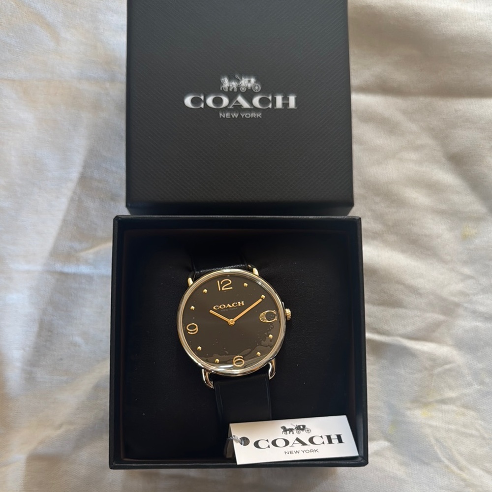 Coach Black and Gold Minimalist Watch